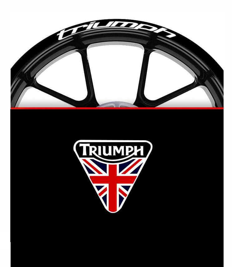 Triumph Style Wheel Centre Vinyl Stickers 50mm – Herald, Dolomite, Classic Brit – Silver/Black/Green