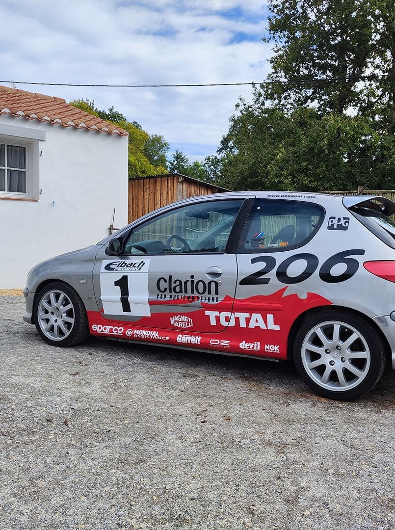 kit déco autocollant peugeot 206 rally wrc.