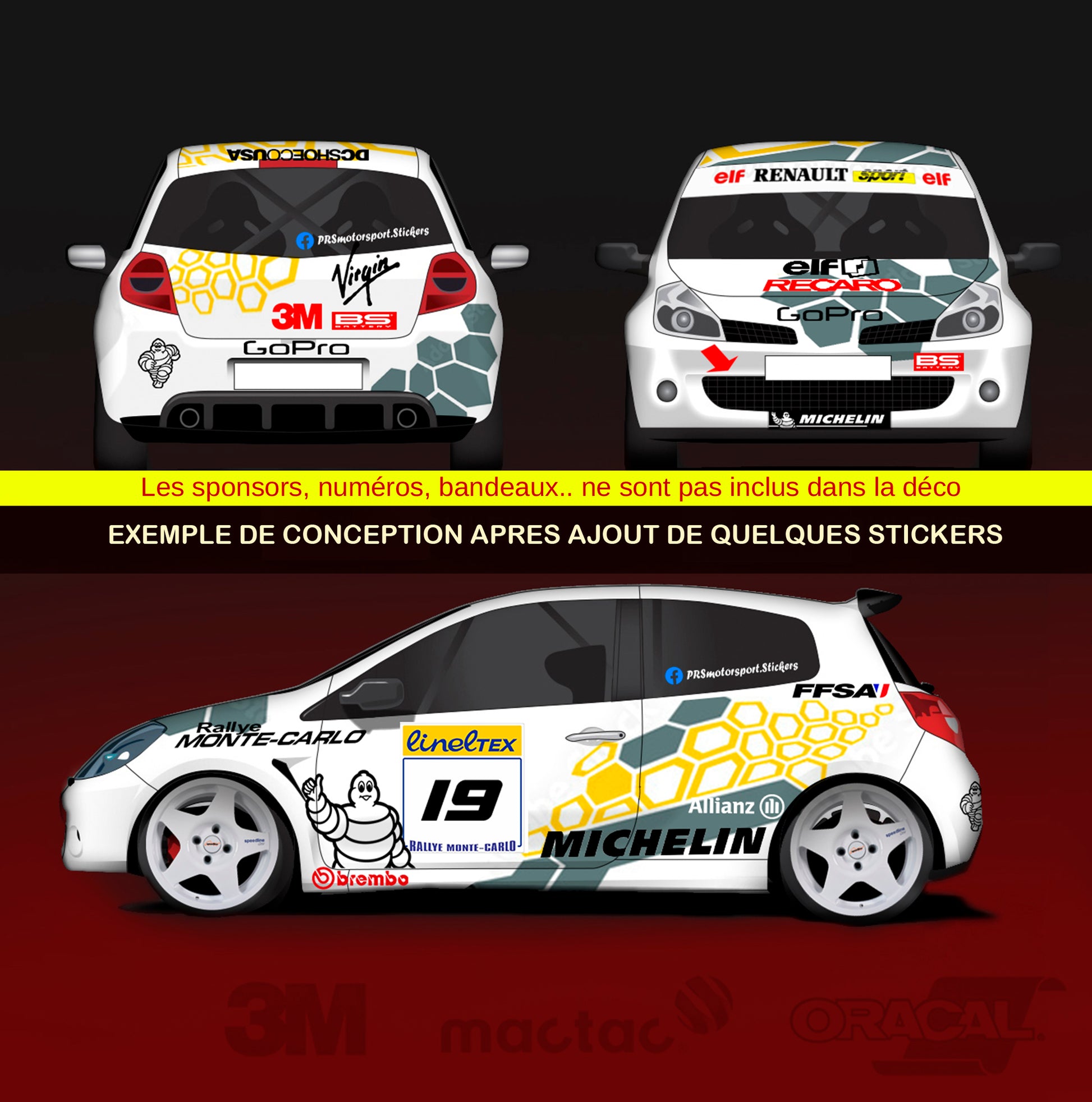 Kit deco rallye personnalisé, autocollant voiture de rallye et compétition circuit.