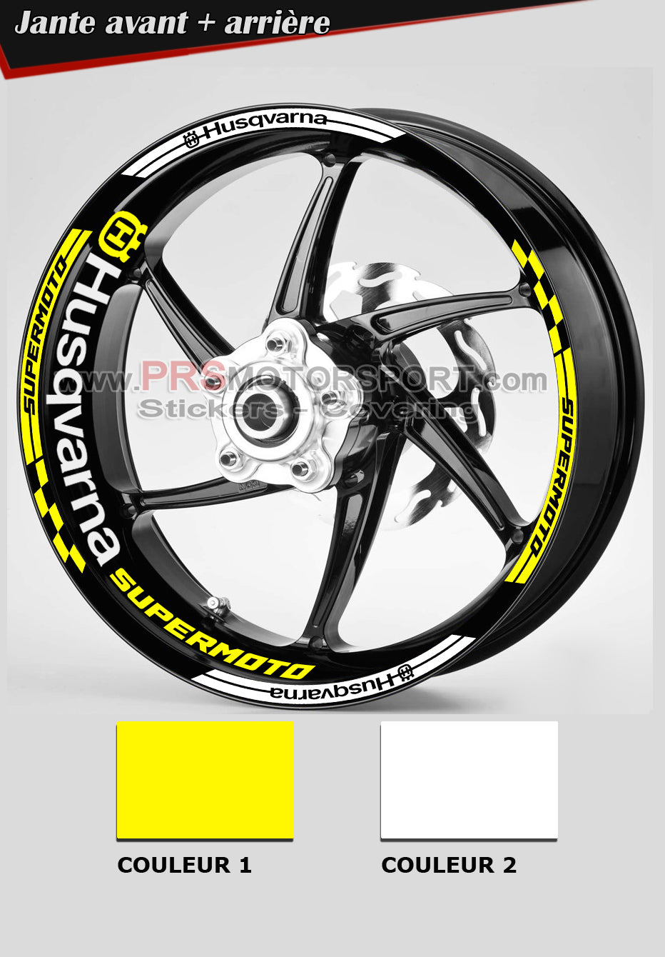 Kit déco jante autocollant moto pour Husqvarna Supermoto.