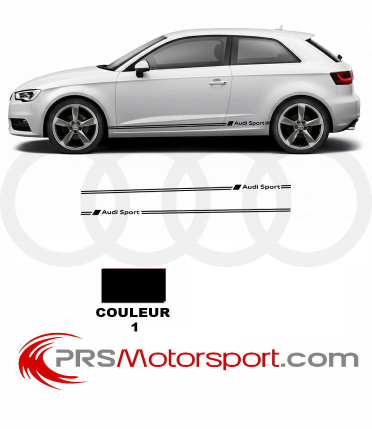 Kit déco autocollant voiture AUDI SPORT stickers bas de caisse.