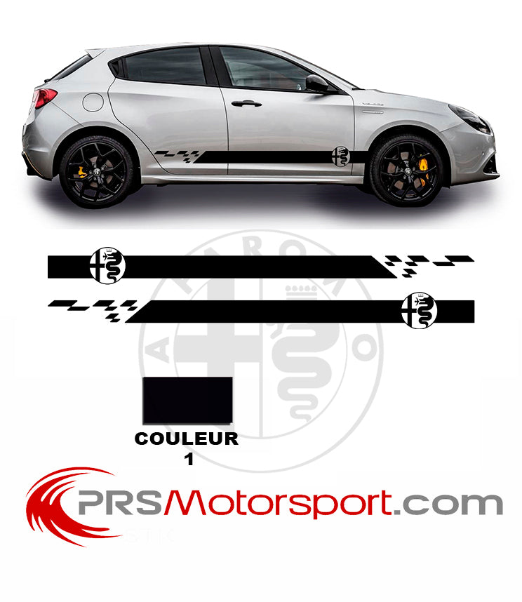 Kit déco autocollant ALFA ROMEO, stickers bas de caisse voiture.