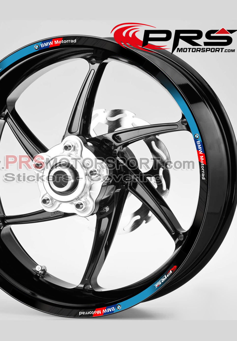 Déco jante moto BMW Motorrad, stickers liserets imprimé pour les 2 roues.