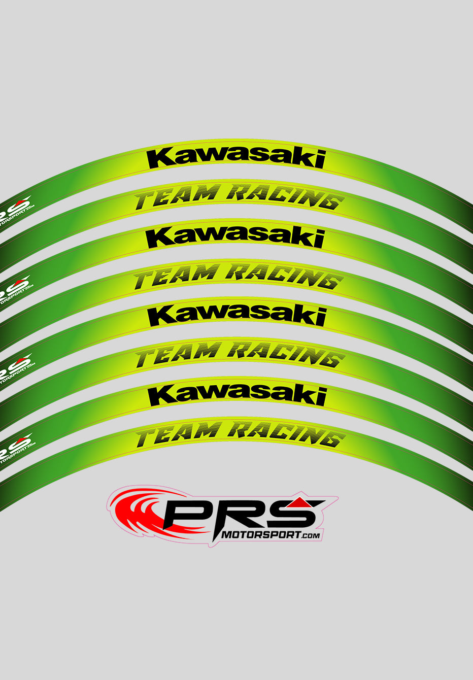 Liseret jante moto imprimé Kawasaki Team Racing stickers kit déco jante, décals.