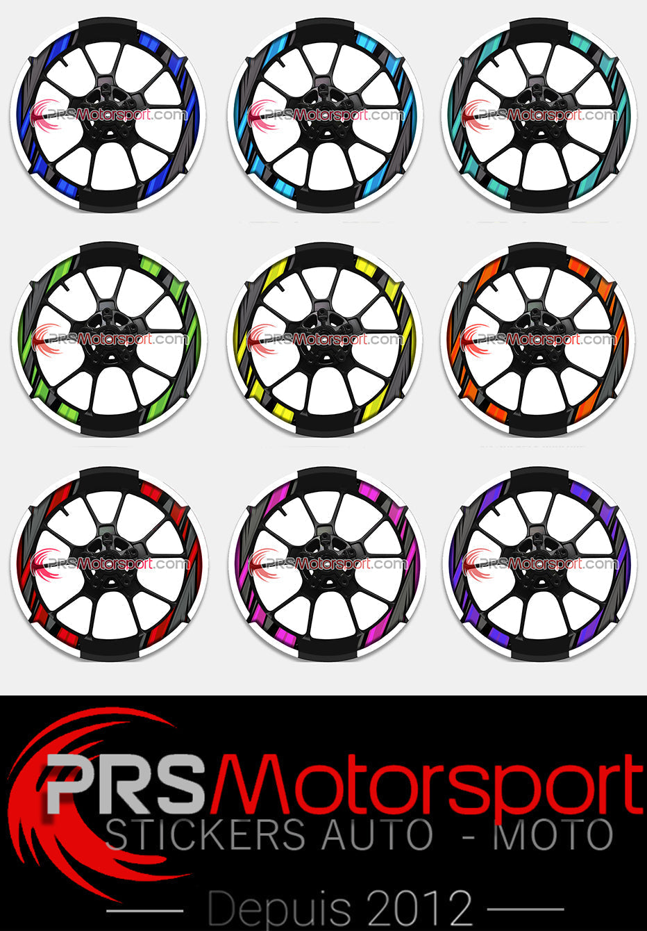 kit déco jante autocollant Xwrap, stickers jante moto.