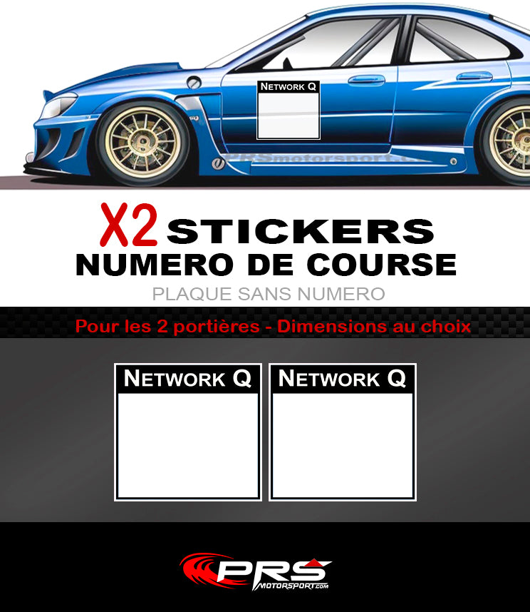 autocollant panneau porte numéro course voiture stickers rallye.