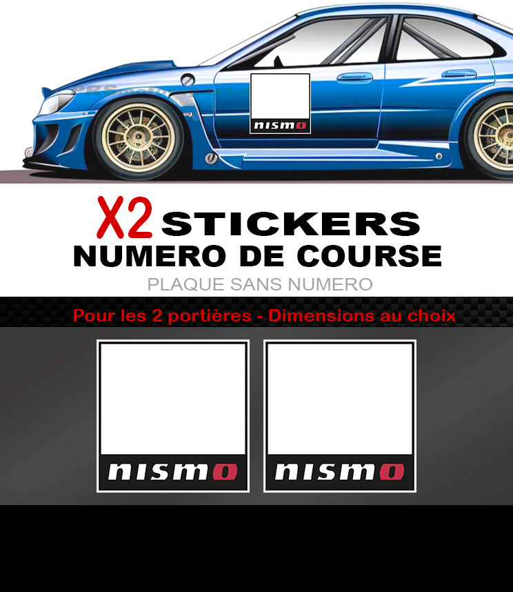 Autocollant numéro course porte voiture rallye stickers JDM japan car Nismo.