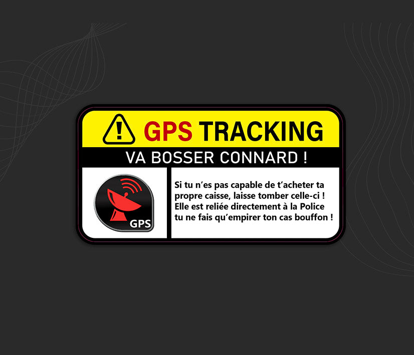 Autocollant anti vol voiture, stickers humour GPS TRACKING va bosser connard, anti voleurs.