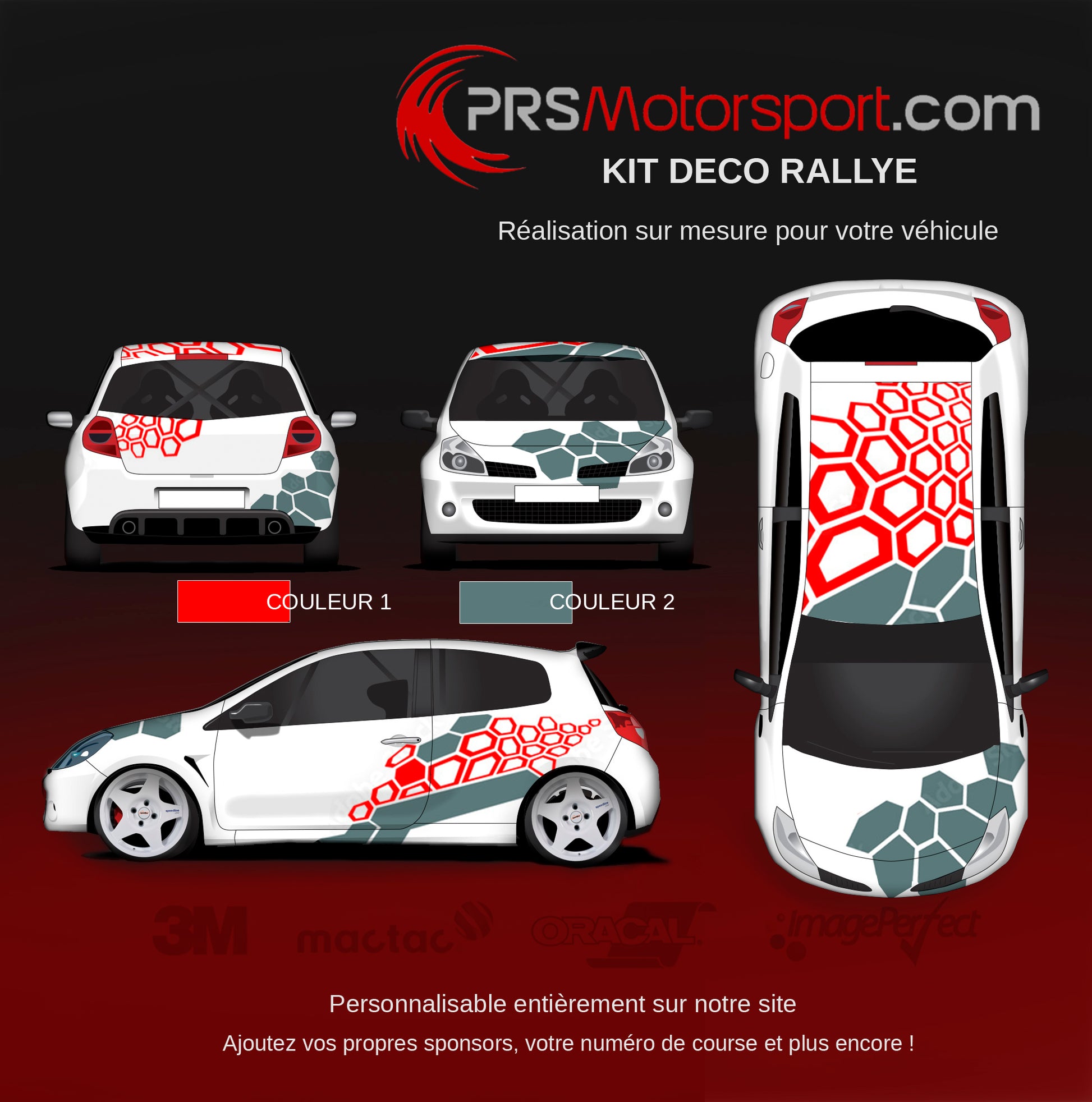 Kit deco rally personnalisé, autocollant rallye pour voiture compétition.