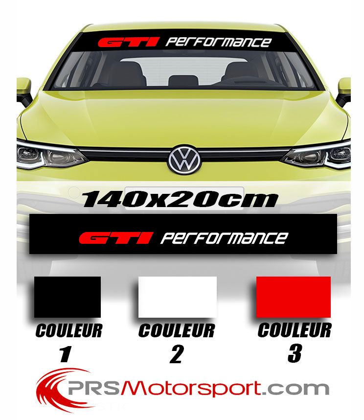 autocollant pare soleil volkswagen GTI performance. stickers pare-brise voiture.