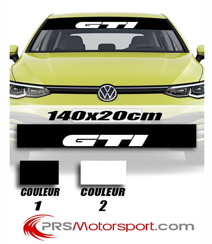 autocollant pare soleil Volkswagen GTI. Stickers pare-brise voiture VW.