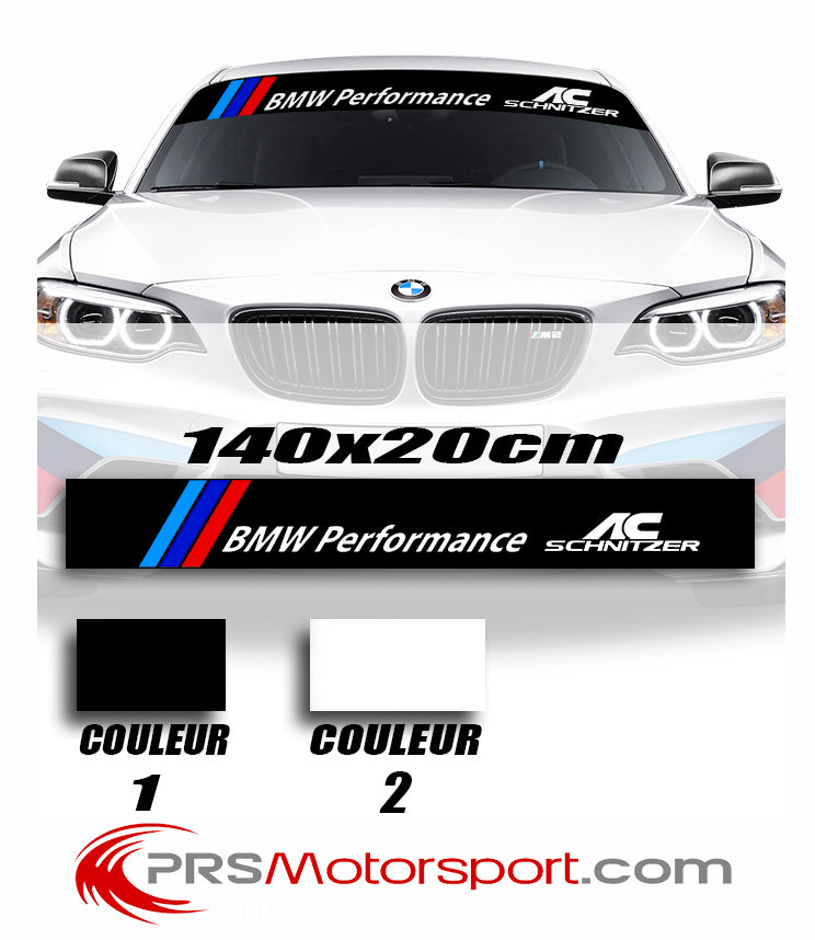 Autocollant bande pare brise voiture BMW Performance stickers AC Schnitzer pare-soleil.