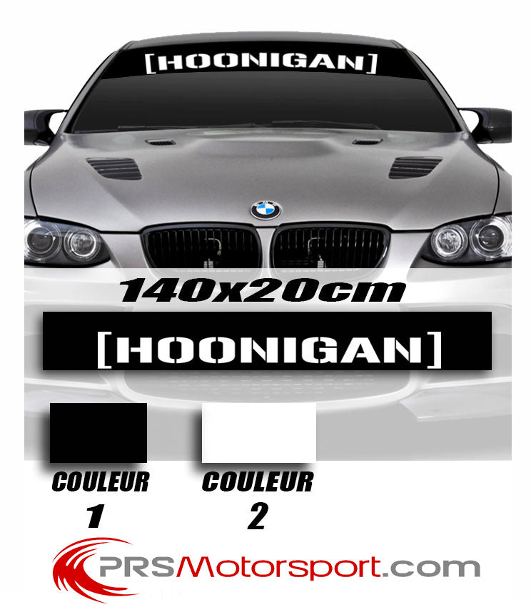 autocollant pare brise voiture logo hoonigan, stickers bande pare soleil.