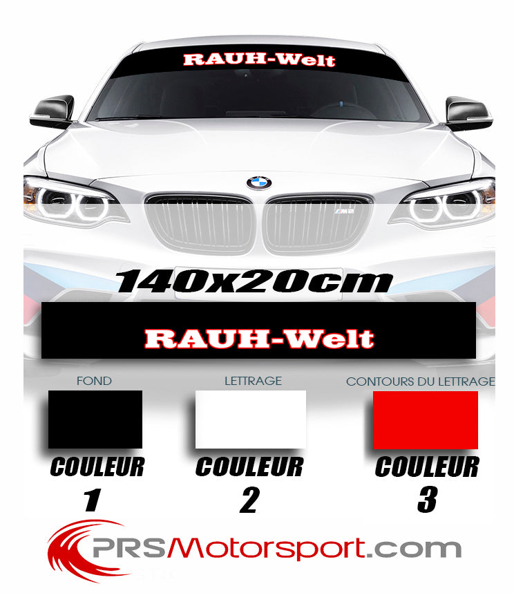 Bande autocollante pare-brise voiture, stickers pare-soleil RAUH-WELT team RWB.