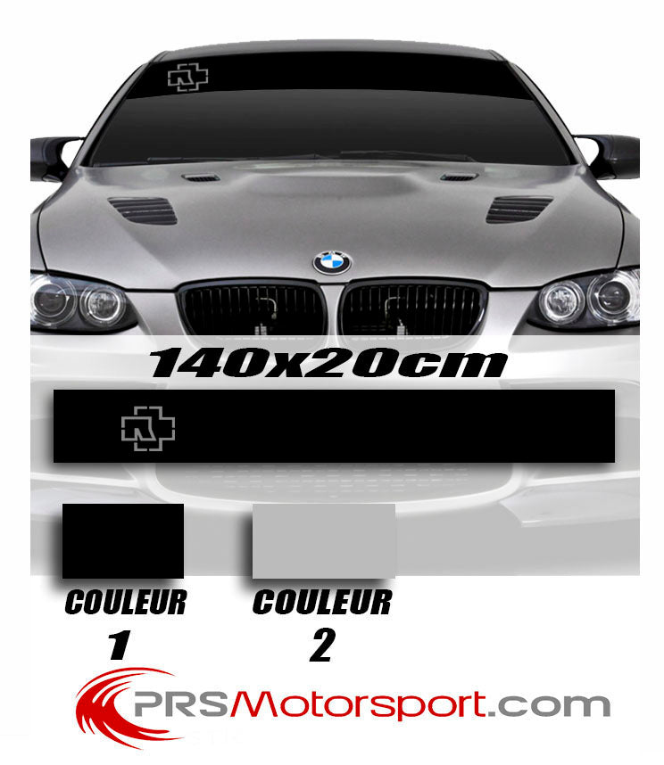 Stickers pare brise voiture logo RAMMSTEIN, autocollant bande pare-soleil.