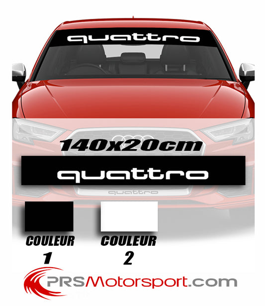 autocollant pare soleil voiture Audi quattro. Stickers pare-brise. 