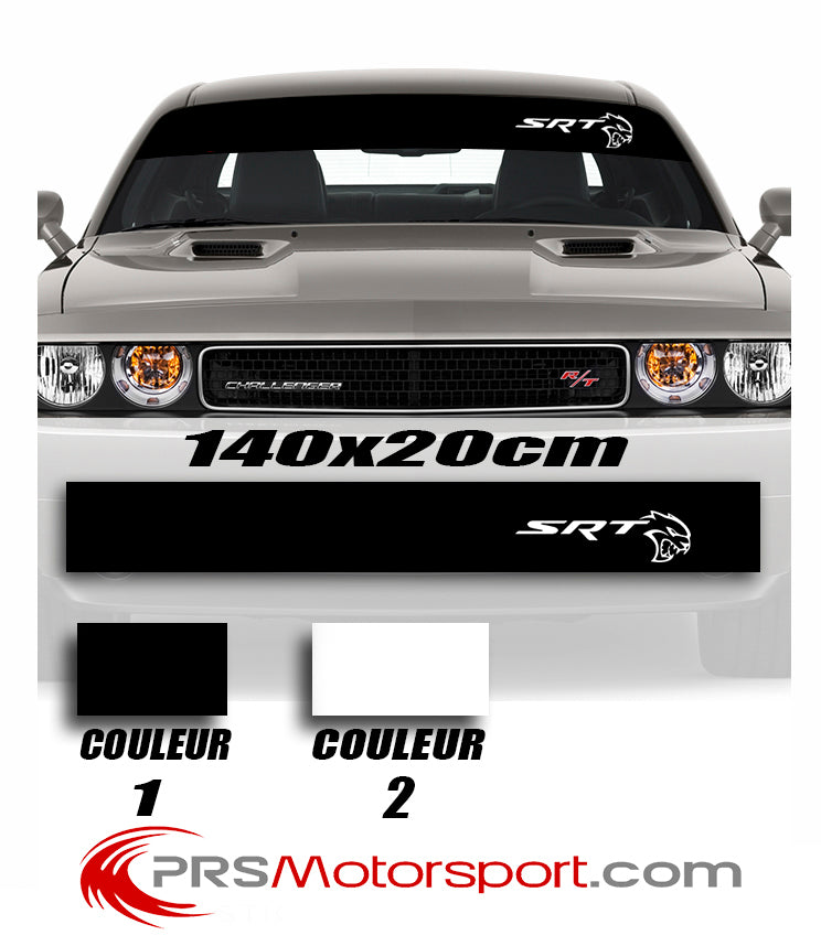 Autocollant bandeau pare brise DODGE SRT, stickers pare soleil.