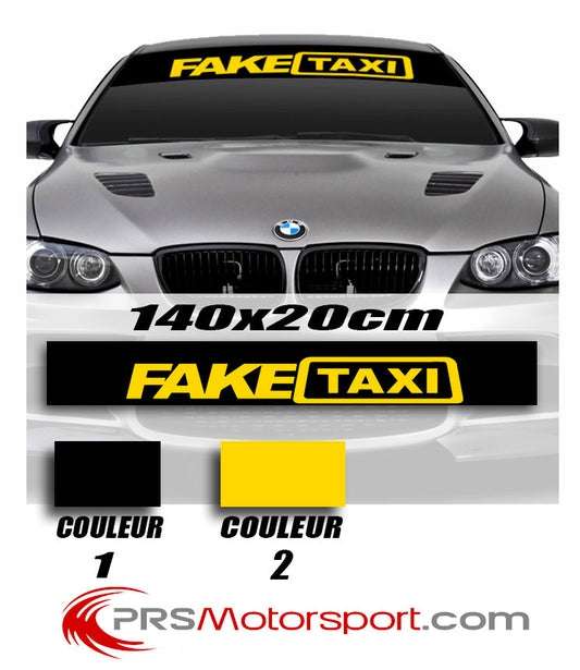 autocollant pare-brise voiture logo fake taxi, stickers pare-soleil. 