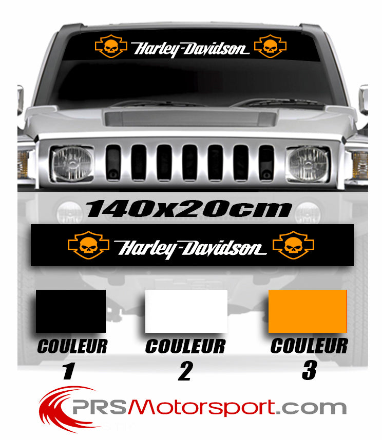 bande pare soleil hummer, lettrage harley davidson. Autocollant pare brise 4x4