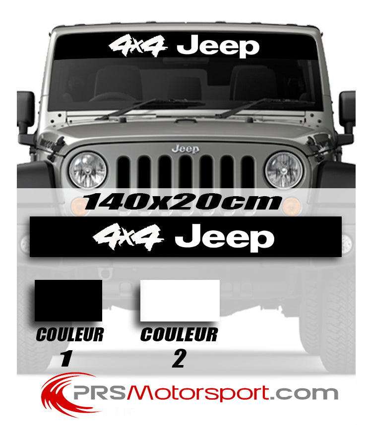 bandeau pare-soleil Jeep 4x4 off road. Stickers Jeep pour pare-brise voiture.
