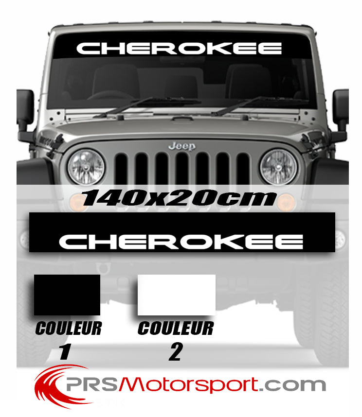 autocollant 4x4 Jeep CHEROKEE, bande pare-soleil stickers pare-brise.