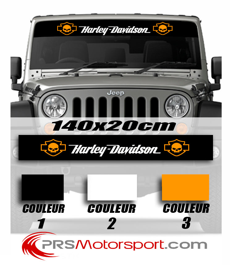 bande pare soleil voiture, stickers harley davidson déco custom.