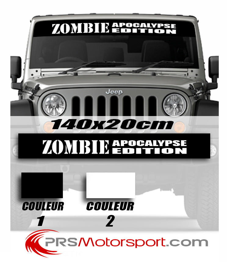 bande pare soleil jeep. Autocollant zombie apocalypse edition.
