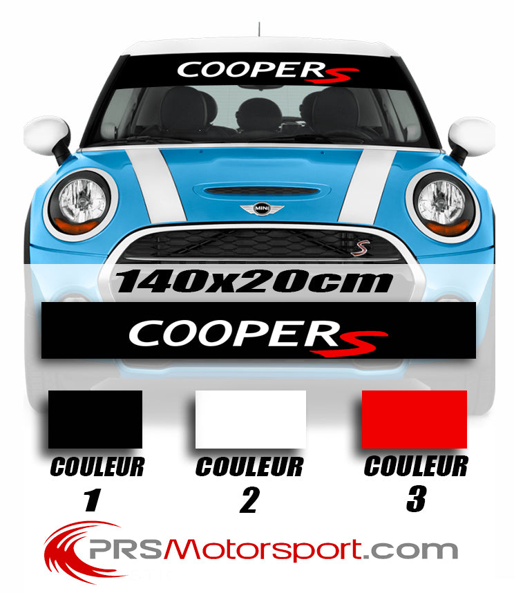 stickers pare soleil mini cooper S, autocollant pare brise voiture.