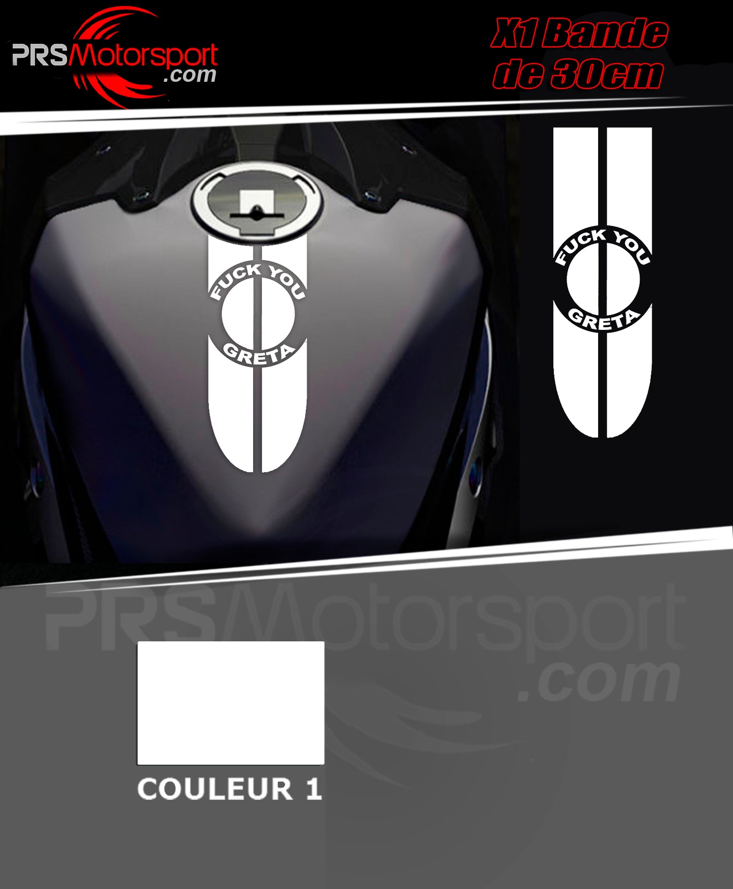 autocollant bande réservoir moto, stickers fuck you greta.