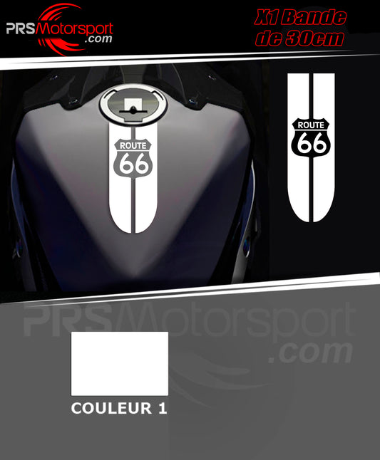 autocollant moto route 66, déco réservoir stickers bande.