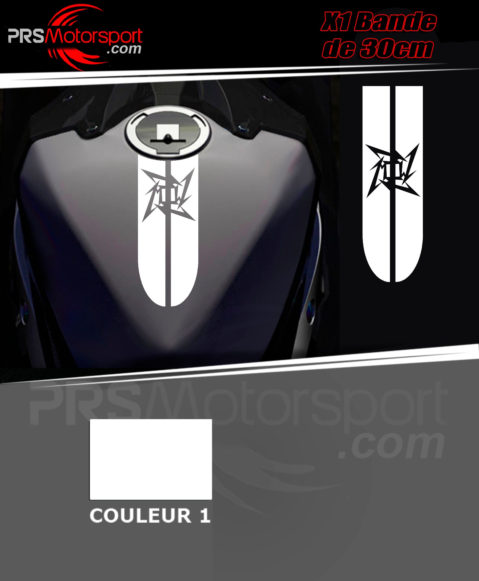 autocollant bande stickers moto réservoir, logo metallica.
