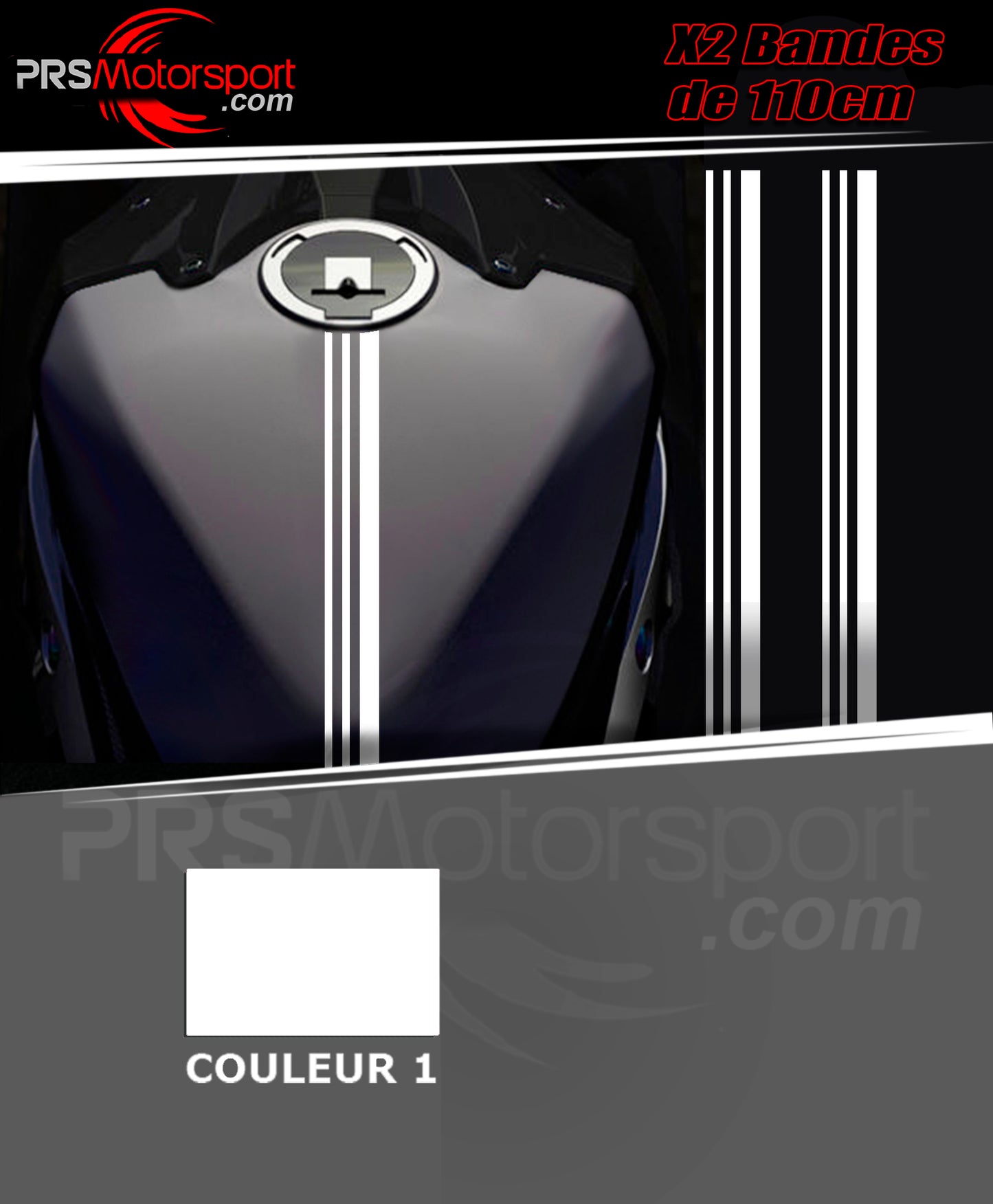 autocollant bande réservoir moto, stickers racing liseret.