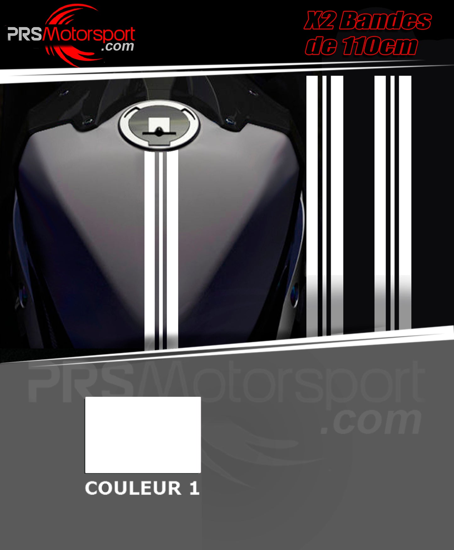 autocollant bande de réservoir moto, stickers déco bande racing.