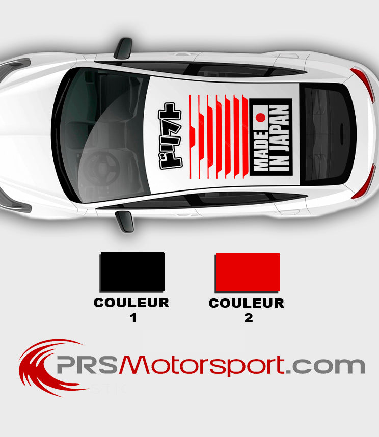 Autocollant toit voiture MADE IN JAPAN, stickers DRIFT carrosserie.