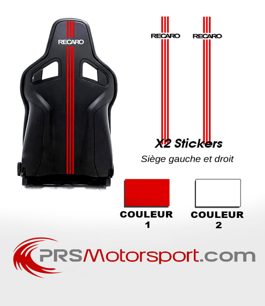 Autocollant siège BAQUET RECARO EDITION, stickers bande rouge.