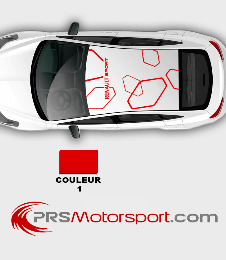 Autocollant toit voiture, stickers RENAULT Sport.