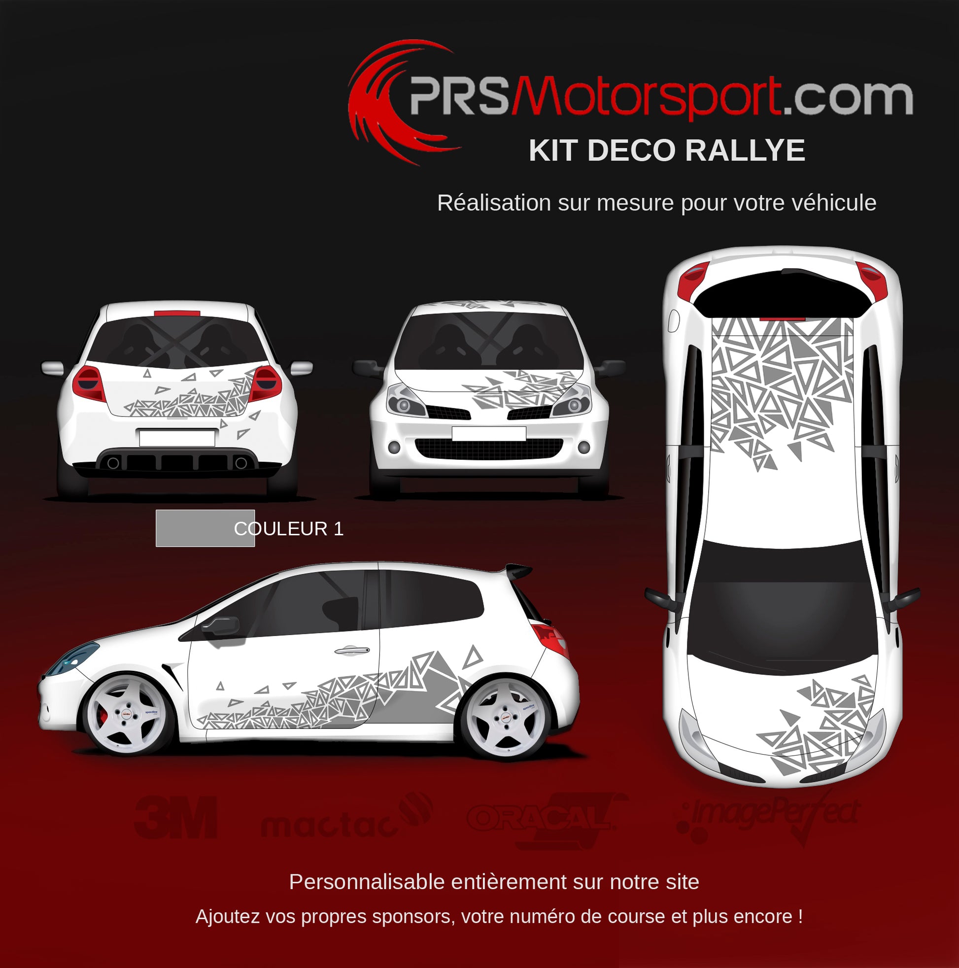 kit stickers voiture personnalisé pour circuit et rallye, autocollant voiture universel.