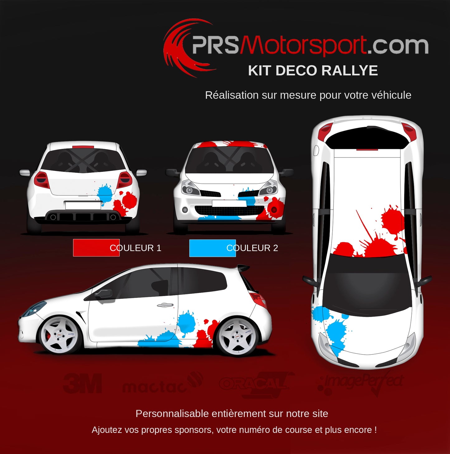 Kit déco universel voiture de rallye, autocollant voiture personnalisé.