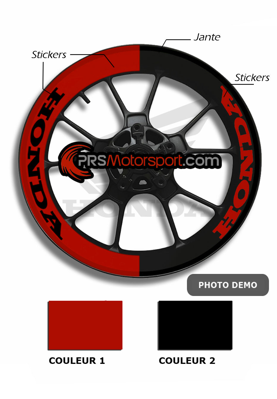 KIT déco jante BI-TON HONDA
