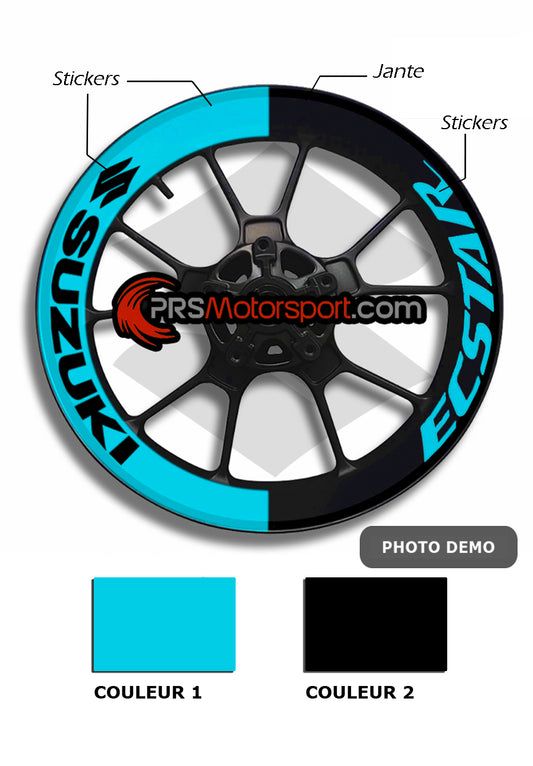 KIT déco jante BI-TON SUZUKI ECSTAR