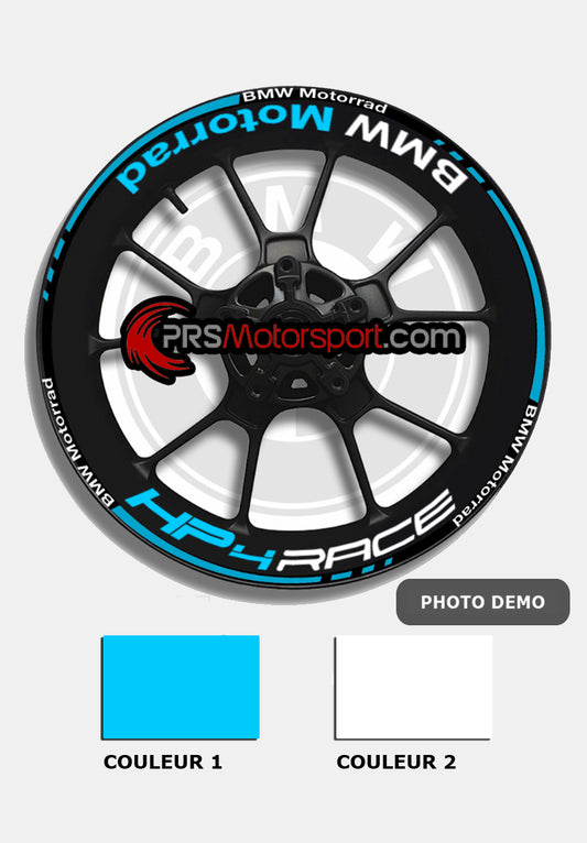 stickers jante moto bmw HP4, liserets jante moto autocollant.