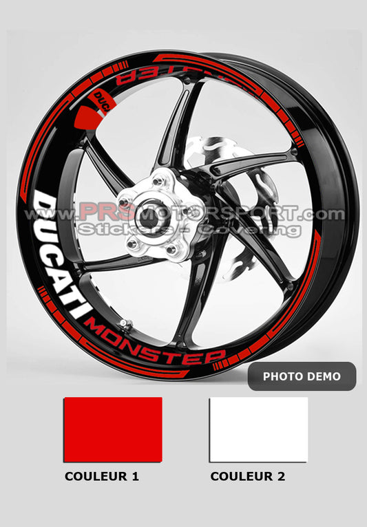 kit déco jante moto ducati monster. Stickers pour moto.