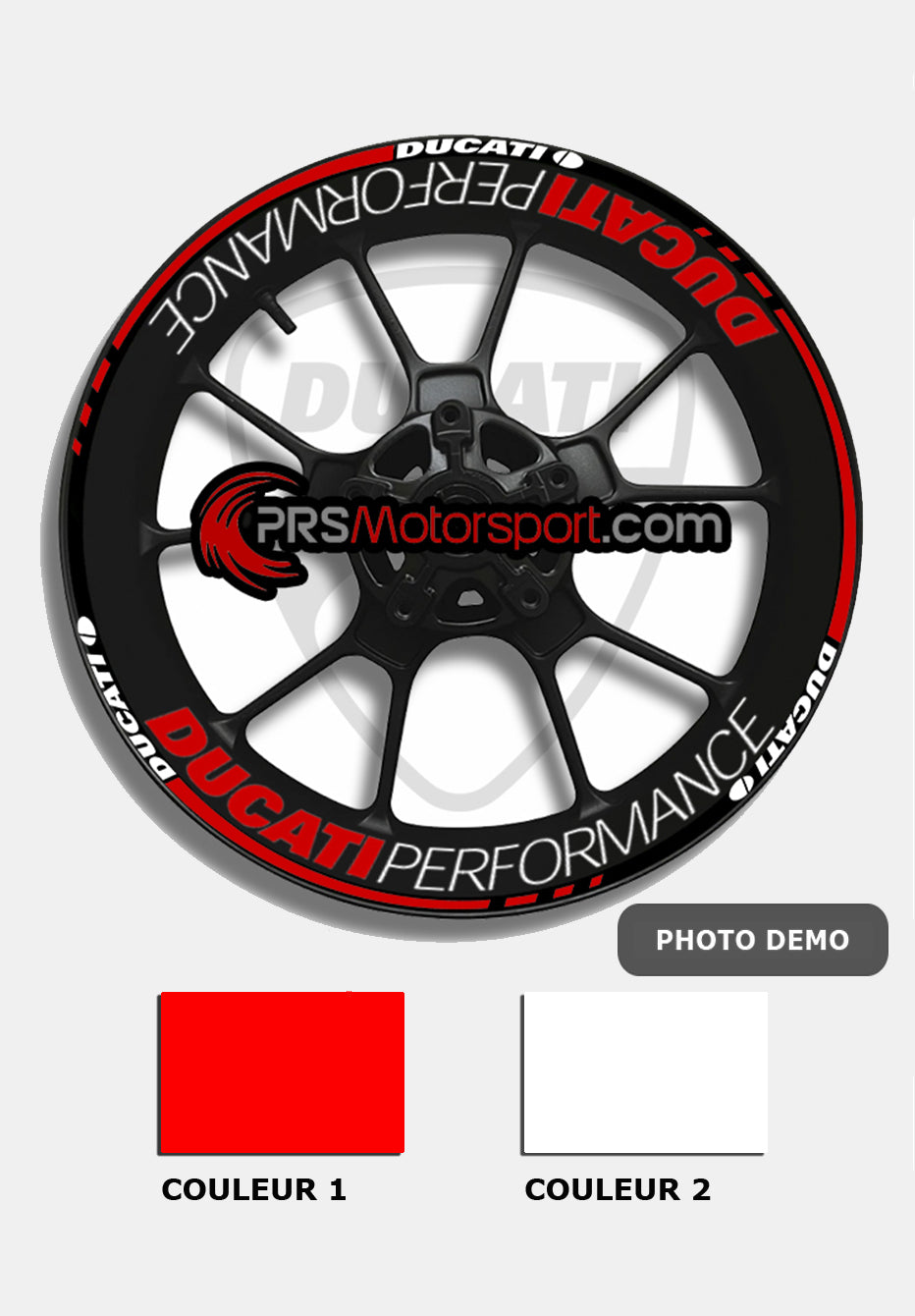 stickers ducati performance. Liserets et déco jante moto ducati.