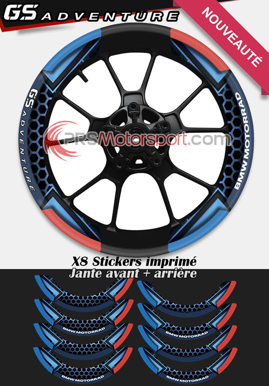 autocollant jante moto bmw GS Adventure, kit stickers moto.