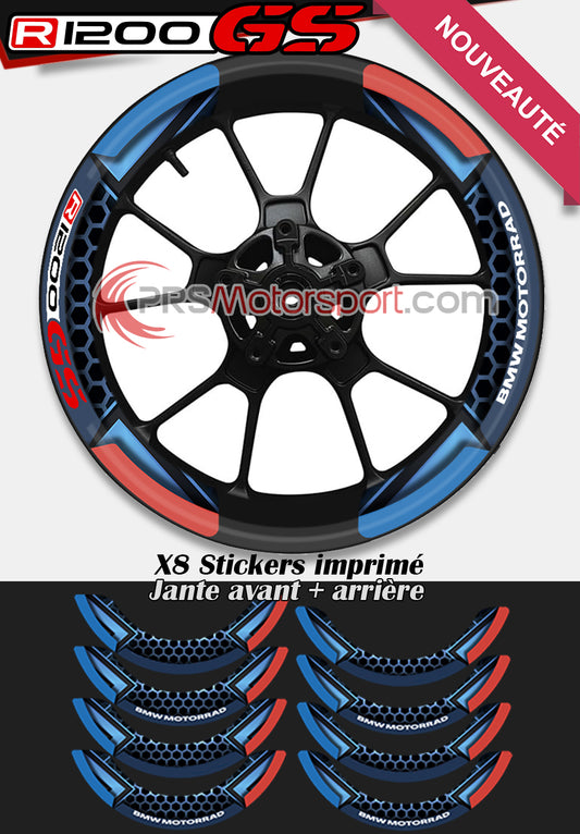 kit déco jante moto autocollant bmw R1200 GS, stickers roues.