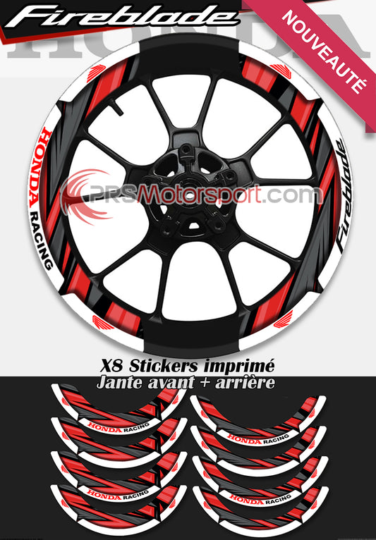 stickers de jante moto honda fireblade. Autocollant kit déco jante moto honda cbr.