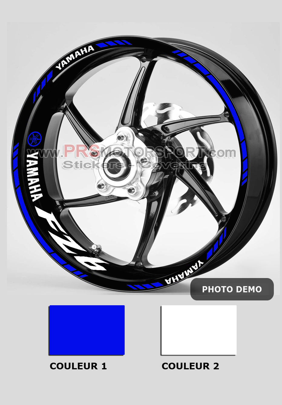 autocollant jante moto yamaha fz6, kit déco jante stickers