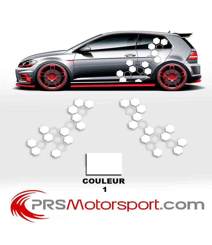 stickers nid d'abeille voiture. decals honeycomb.