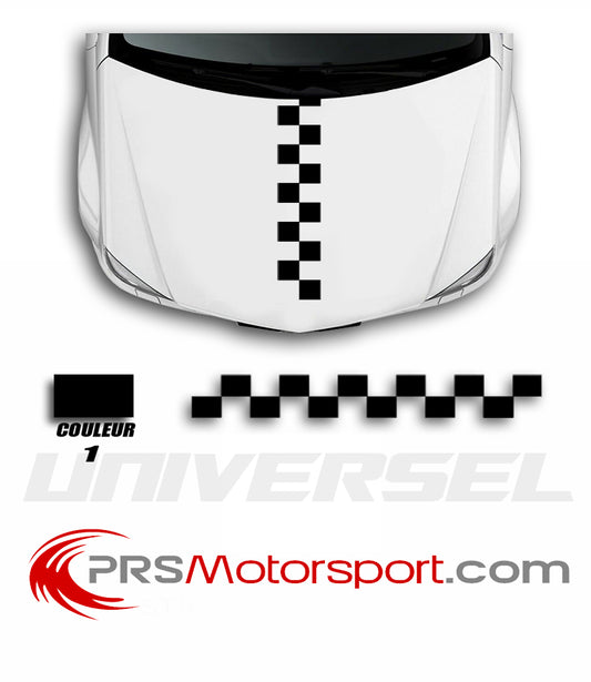 stickers damier capot voiture, autocollant carrosserie.