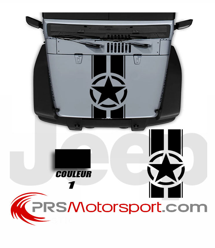 stickers pour capot 4x4 Jeep, logo US ARMY, stickers bande capot voiture.